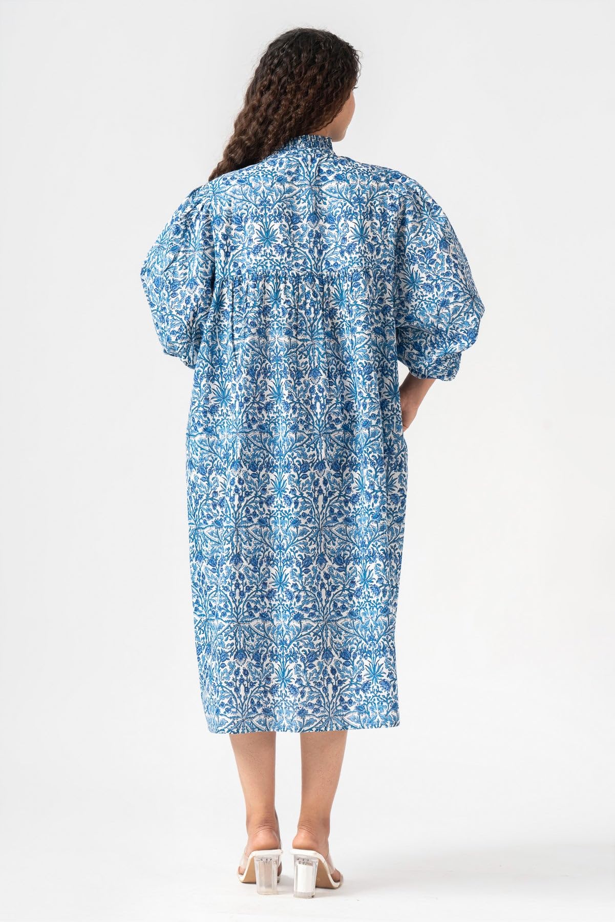 Fabricrush Summer Dresses for Women 2024 Casual Long Sleeve Floral Block Print Loose Sundress with Pocket Partywear - Image 3