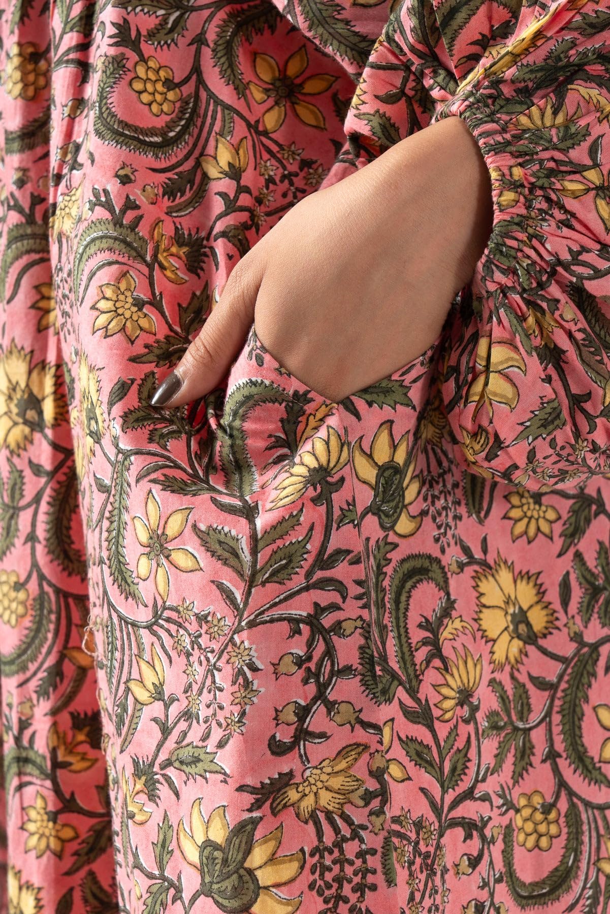 Fabricrush Summer Dresses for Women 2024 Casual Long Sleeve Floral Block Print Loose Sundress with Pocket Partywear - Image 5