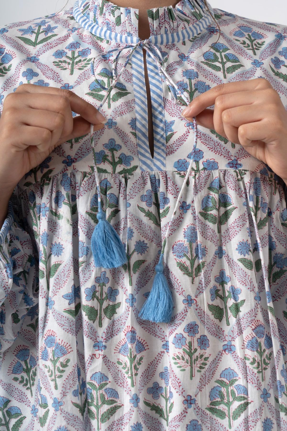 Fabricrush Summer Dresses for Women 2024 Casual Long Sleeve Floral Block Print Loose Sundress with Pocket Partywear - Image 4