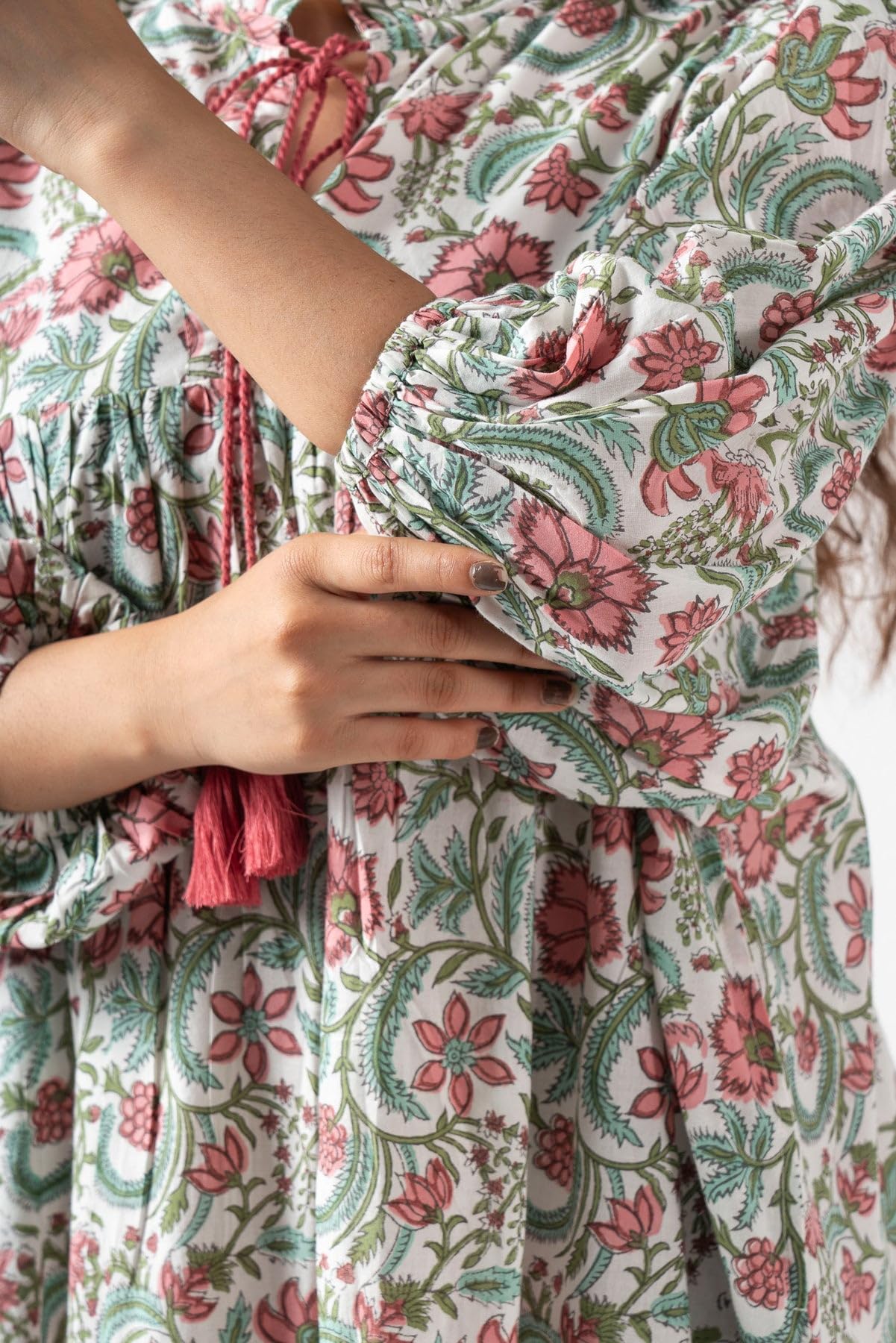 Fabricrush Summer Dresses for Women 2024 Casual Long Sleeve Floral Block Print Loose Sundress with Pocket Partywear - Image 5