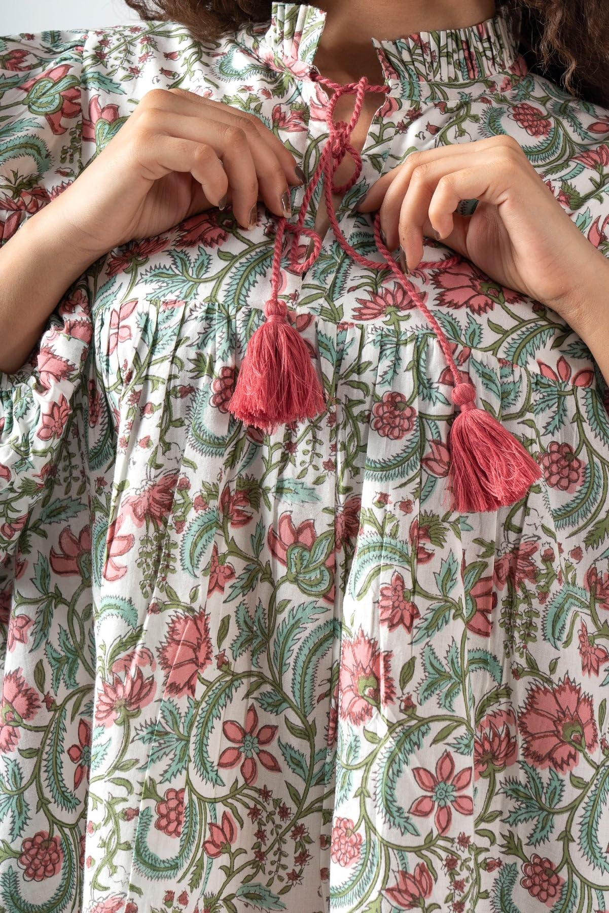 Fabricrush Summer Dresses for Women 2024 Casual Long Sleeve Floral Block Print Loose Sundress with Pocket Partywear - Image 6