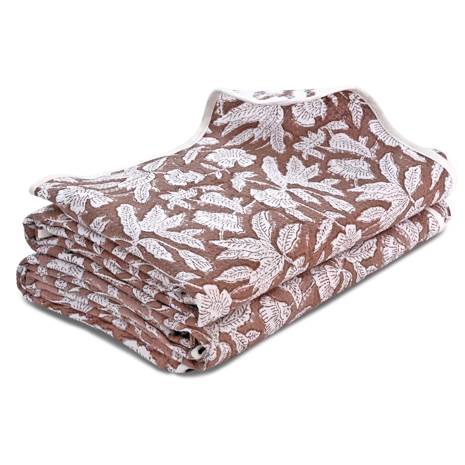 Ridhi Block Print Oak Brown Cotton Spa/Beach Towel 27"x54" Set of 2 Handmade Beach Towel, Quick Dry Turkish Style Bath, Soft Absorbent Luxury Towel for Home, Gym & Spa, Hair Drying - Image 7