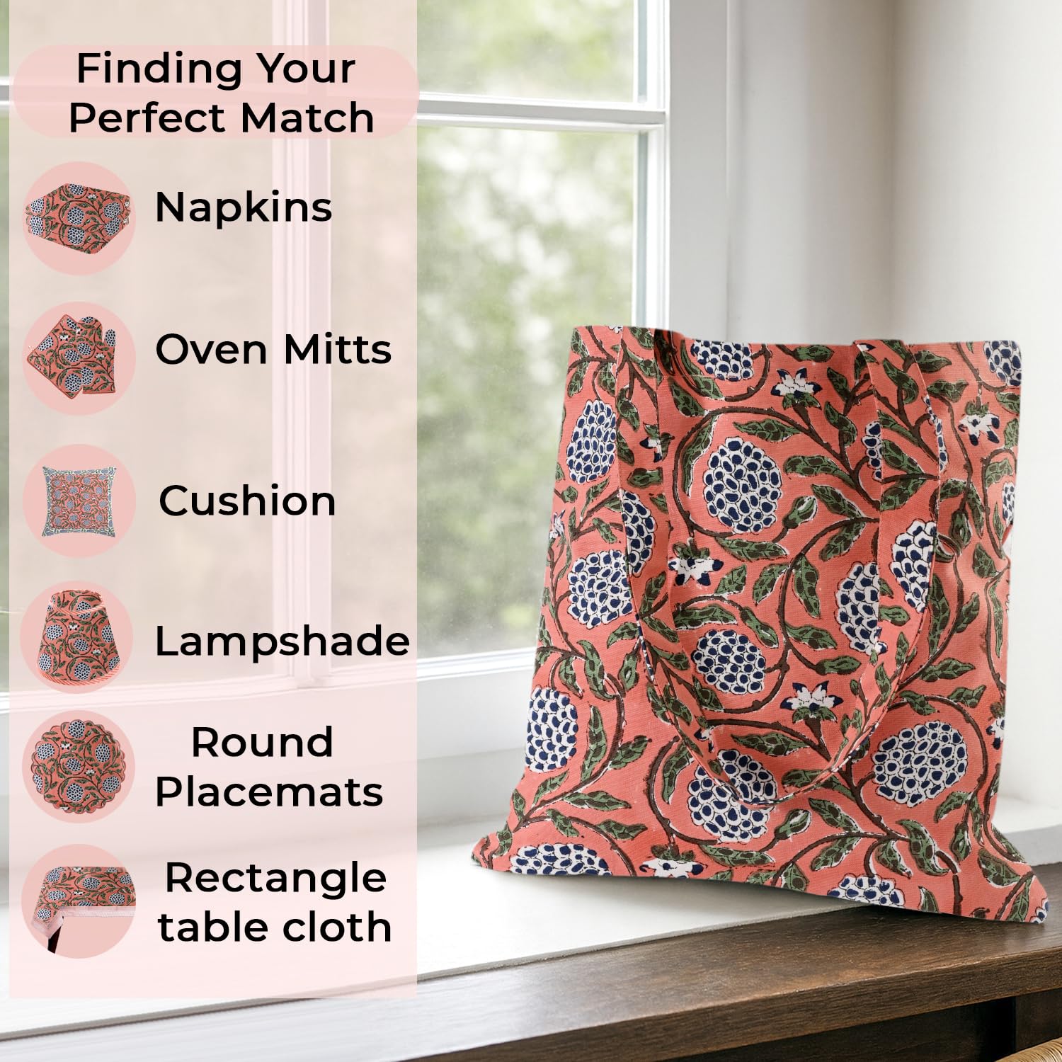 Ridhi Hand Block Printed Cotton Canvas Tote Bags For Women Set 2 15" x16” Floral Boho Reusable Shoulder Bag Gifts For Fall - Image 7