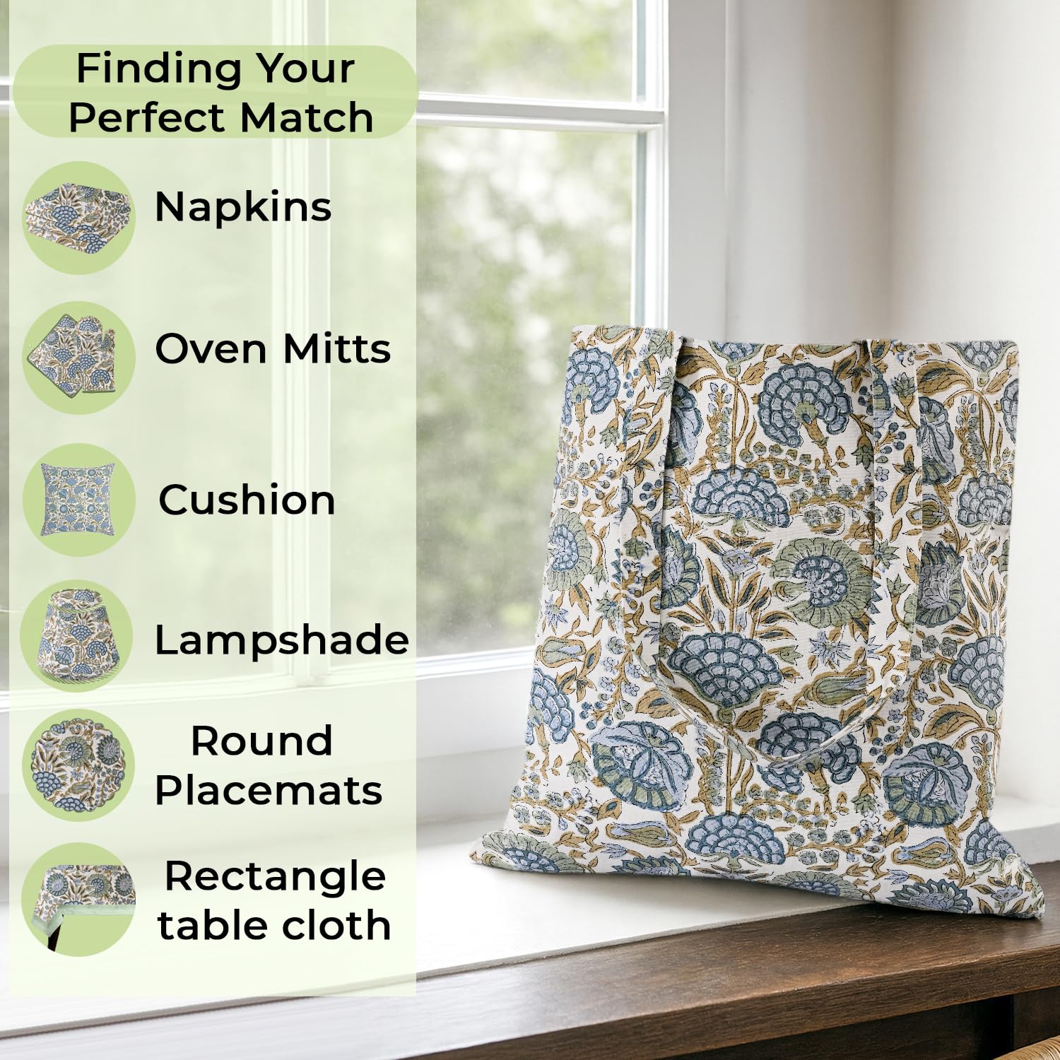 Ridhi Hand Block Printed Cotton Canvas Tote Bags For Women Set 2 15" x16” Floral Boho Reusable Shoulder Bag Gifts For Fall - Image 7